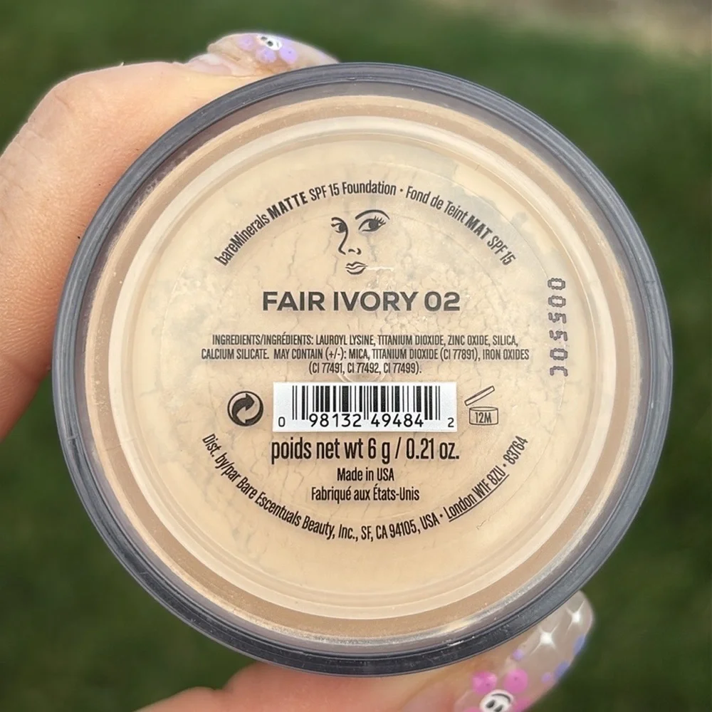 Brand New Bare Minerals Loose Matte SPF 15 Powder Foundation Fair Ivory 02